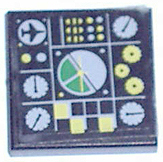 Lego Tile 2 x 2 with Avionics Green and Light Gray Pattern 2 (Sticker) - Set 8856 / Black