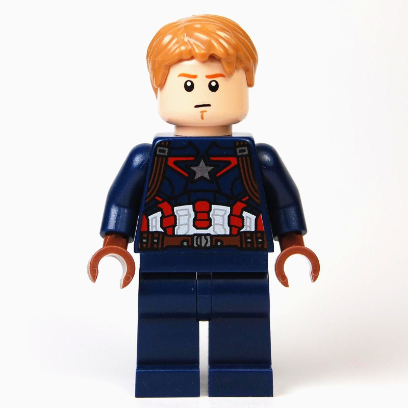 Lego Captain America with Hair and Dark Orange Eyebrows