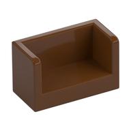 Lego Panel 1 x 2 x 1 with Rounded Corners and 2 Sides / Reddish Brown