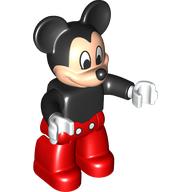 Lego Duplo Figure Mickey Mouse with Nougat Face, Red Legs, White Buttons Print / Black