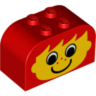 Lego Brick Curved 2 x 4 x 2 Double with Freckled Face Print