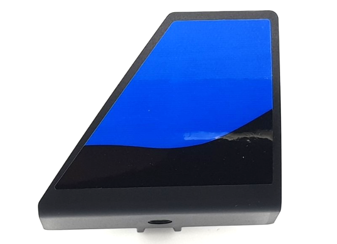 Lego Technic, Panel Curved #70 5 x 4 x 3 Tapered Right with Blue Panel on Black Background Pattern (Sticker) - Set 42141