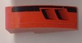 Lego Slope, Curved 3 x 1 with Black Tail and Engine Pattern Model Left (Sticker) - Set 8124 / Red