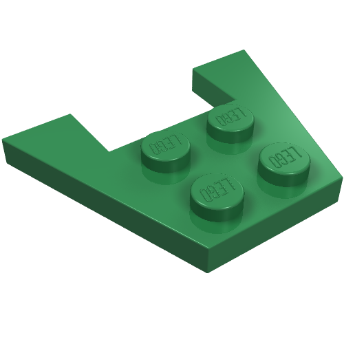 Lego Wedge Plate 3 x 4 without Stud Notches / Green