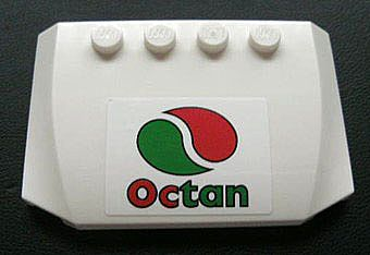 Lego Wedge 4 x 6 x 2/3 Triple Curved with Octan Logo Pattern (Sticker) - Set 3180