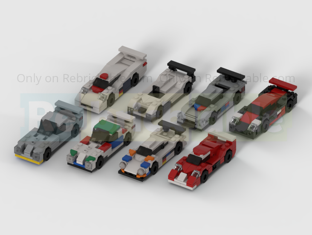 Lego Pack Of 8 1990's Le Mans Racing Cars - Half Speed Champions Scale