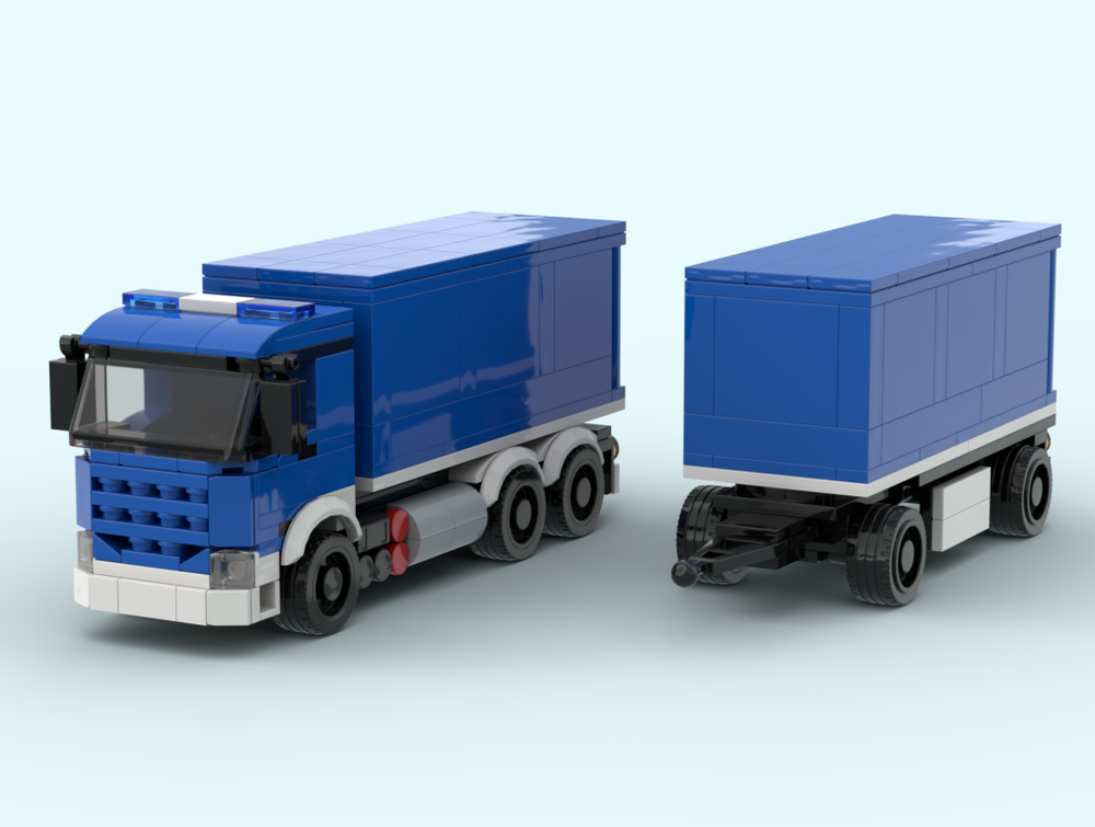 Lego Mercedes Benz Actros THW LKW mit Anhänger Truck