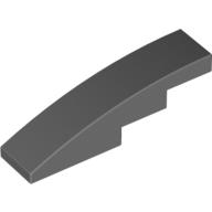 Lego Brick Curved 4 x 1 No Studs [Stud Holder with Asymmetric Ridges] / Dark Bluish Gray