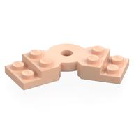 Lego Plate Angled 2 x 2 with Step and Hole in Center / Light Nougat