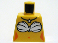 Lego Torso Pirate Mermaid Silver Seashell Bra and Star Necklace Pattern / Yellow