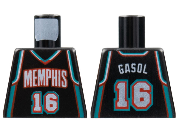 Lego Torso NBA Memphis Grizzlies #16 Gasol Pattern