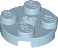 Lego Plate, Round 2 x 2 with Axle Hole / Sand Blue