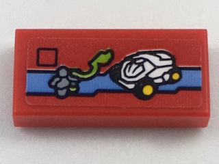 Lego Tile 1 x 2 with Miniature Set 70588 Pattern (Sticker) - Set 40178
