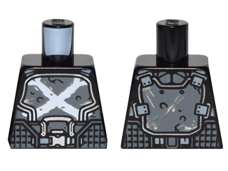Lego Torso Body Armor with Straps and White Crossbones Pattern / Black