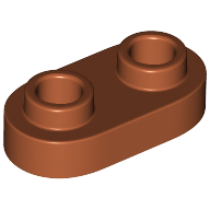 Lego Plate Special 1 x 2 Rounded with 2 Open Studs / Dark Orange