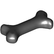 Lego Animal Body Part, Dog Bone [Short] / Black