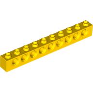 Lego Technic Brick 1 x 10 [9 Pin Holes] / Yellow