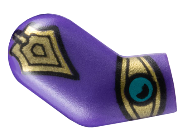 Lego Arm, Right with Gold Armor and Bracelet with Dark Turquoise Jewel Pattern / Dark Purple
