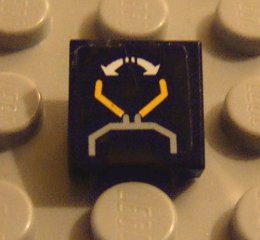 Lego Tile 1 x 1 with Crane and Arrows Pattern (Sticker) - Set 8479