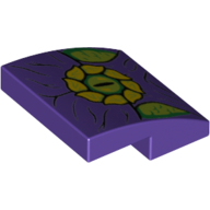 Lego Brick Curved 2 x 2 x 2/3 with Yellow/Lime Circle/Eye/Arc Reactor Print