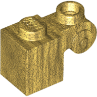 Lego Brick Special 1 x 1 with Scroll with Open Stud / Pearl Gold