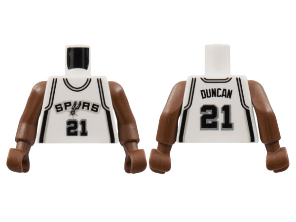 Lego Torso NBA San Antonio Spurs #21 Duncan Pattern / Brown NBA Arms