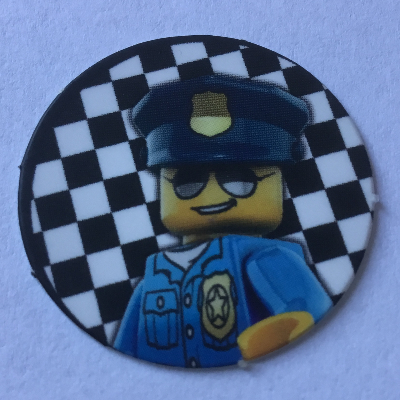 Lego Game Card Token with Police Officer Print / [No Color/Any Color]