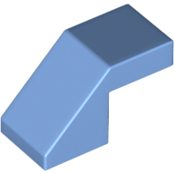 Lego Brick Sloped 45° 2 x 1 with 2/3 Inverted Cutout and no stud / Medium Blue