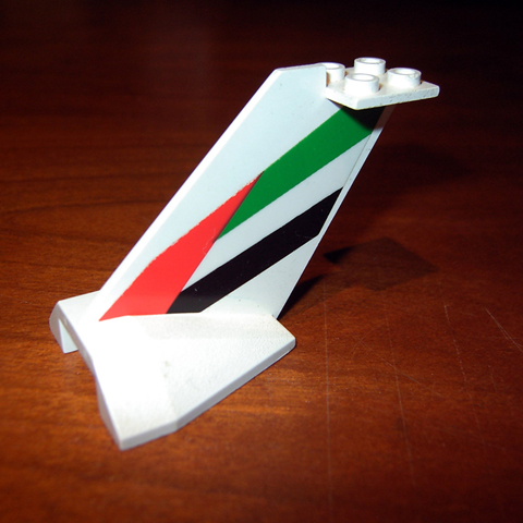 Lego Tail Wedge with Emirates Logo Pattern on Both Sides (Stickers) - Set 1973