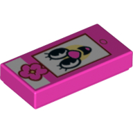 Lego Tile 1 x 2 with Smart Phone with Clown Face Print