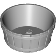 Lego Barrel Half Large with Axle Hole / Light Bluish Gray