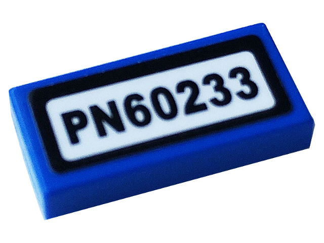 Lego Tile 1 x 2 with 'PN60233' Pattern (Sticker) - Set 60233