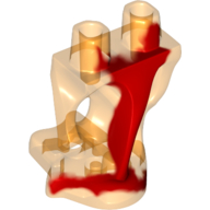 Lego Lower Body, Ghost with Marbled Red Pattern / Trans-Orange