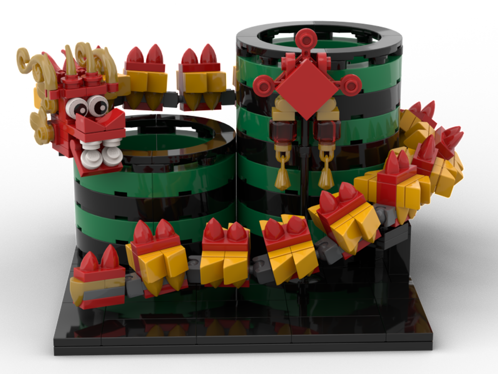Lego Pencil Holder Chinese Dragon