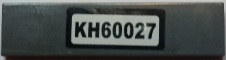 Lego Tile 1 x 4 with 'KH60027' Pattern (Sticker) - Set 60027 / Dark Bluish Gray