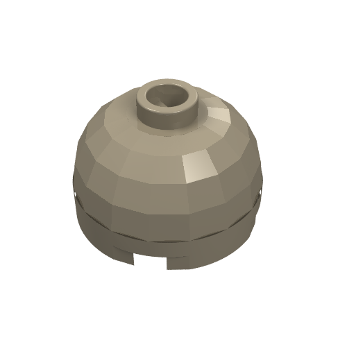 Lego Brick Round 2 x 2 Dome Top, Blocked Open Stud, Bottom Axle Holder / Dark Tan