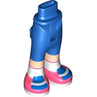 Lego Minidoll Hips and Trousers with Back Pockets with Light Nougat Legs, Coral/White/Blue shoes print