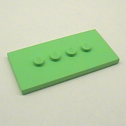 Lego Scala, Plate Special 3 x 6 with 4 Inline Top Studs / Medium Green