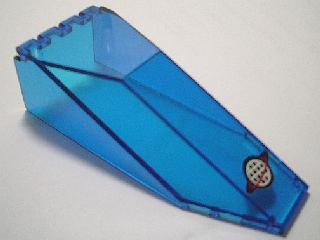 Lego Windscreen 10 x 4 x 2 1/3 Canopy with Alpha Team White Grid with Red Ring Pattern (Sticker) - Set 6773