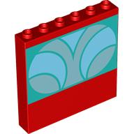 Lego Panel 1 x 6 x 5 with Silver, Bright Light Blue Shapes on Dark Turquoise Background Print