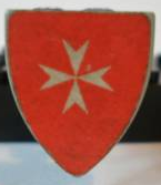 Lego Minifigure, Shield Triangular Short with White Maltese Cross on Red Background Pattern (Sticker) - Sets 375 / 6075