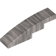 Lego Brick Curved 4 x 1 No Studs [Stud Holder with Asymmetric Ridges] / Metallic Silver