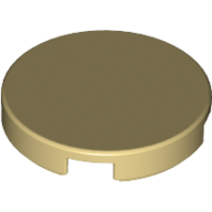 Lego Tile Round 2 x 2 with Bottom Stud Holder / Tan