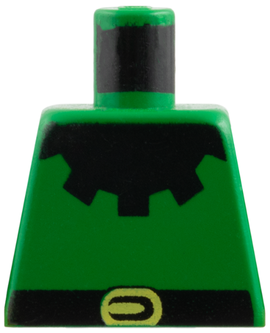 Lego Torso Castle Forestman with Black Collar, Black Belt, and Yellow Buckle Pattern / Green