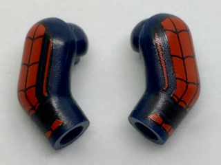 Lego Arm, (Matching Left and Right) Pair with Black and Red Webbing Pattern