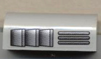 Lego Slope, Curved 2 x 4 x 1 1/3 with 4 Recessed Studs with Grille Pattern Right (Sticker) - Sets 10020 / 10022 / 10025