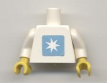 Lego Torso Maersk Star Logo Pattern (Sticker) / White Arms / Yellow Hands
