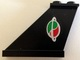 Lego Tail 4 x 1 x 3 with Octan-Space Logo Pattern on Left (Model Right Side) (Sticker) - Set 70816 / Black