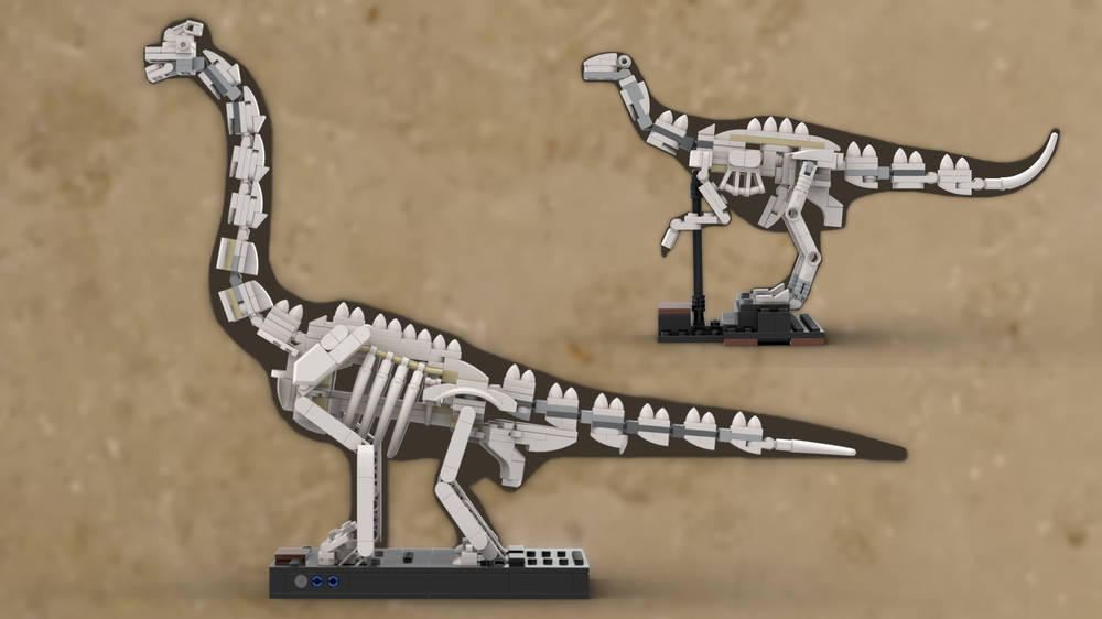 Lego Brachiosaurus & Ornithomimida Skeleton - Alternative Build for 21320 Dinosaur Fossils