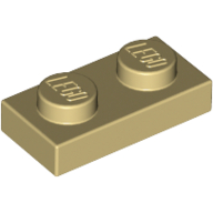 Lego Plate 1 x 2 / Tan